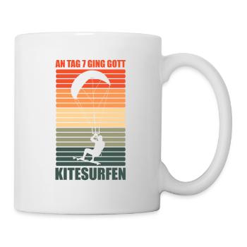 An Tag 7 ging Gott Kitesurfen lustig - Tasse - Weiß - Rechts