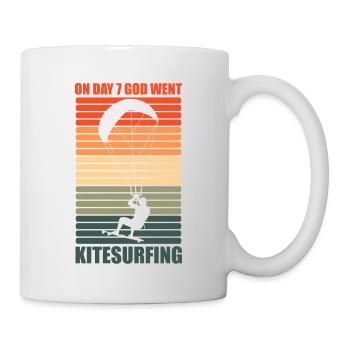 An Tag 7 ging Gott Kitesurfen lustig - Tasse - Weiß - Rechts