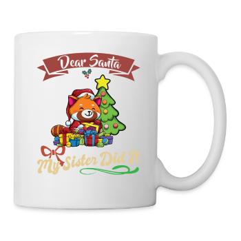 Cher Père Noël Ma soeur l'a fait Frères et sœurs Noël - Mug blanc - blanc - Droite