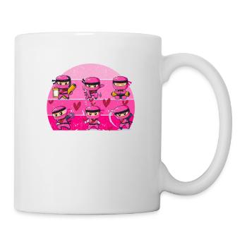 Les ninjas du cœur aiment l’esthétique de la culture japonaise - Mug blanc - blanc - Droite