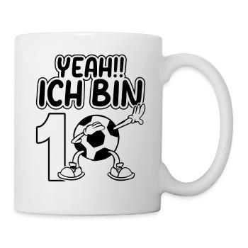 Fußballspieler - Yeah Ich bin 10 Geburtstag Fußbal - Tasse - Weiß - Rechts