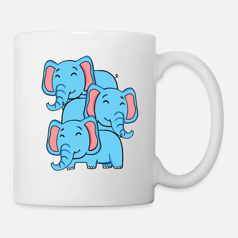 Niedliche Elefanten - Elefant - Tasse - Weiß