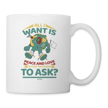 Die Erde möchte den Weltfrieden - Tasse - Weiß - Rechts