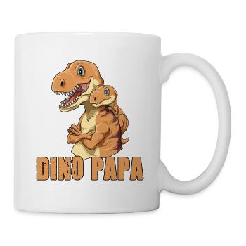 Dino Papa Vater und Baby Papa Vatertag - Tasse - Weiß - Rechts