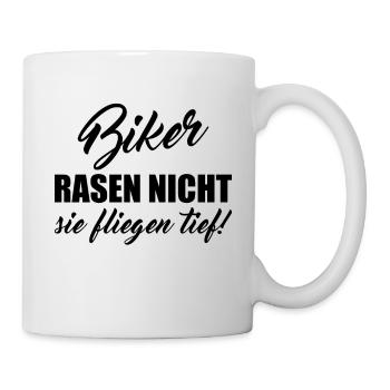 Biker Rasen nicht spruch fliegen - Tasse - Weiß - Rechts