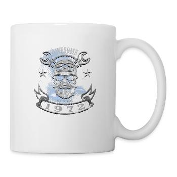 Awesome since 1972, biker 51st birthday - Mug - white - Right