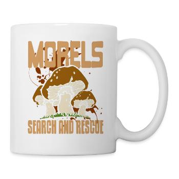 Morels Search & Rescue Retro Funny Mushroom Hunter - Mug - white - Right