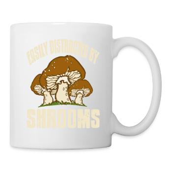Easily Distracted By Shrooms Mushroom Hunting - Mug - white - Right