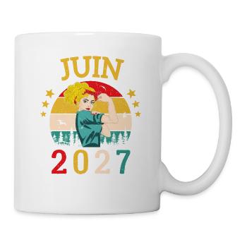 Juin 2027 Anniversaire Vintage Happy Birthday - Mug blanc - blanc - Droite