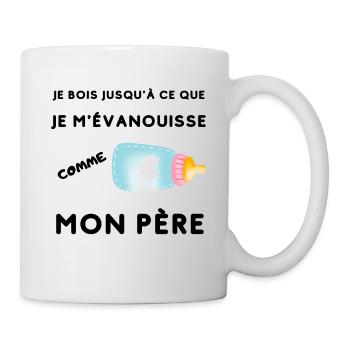 Je bois jusqu'à ce que je m'évanouisse comme père - Mug blanc - blanc - Droite