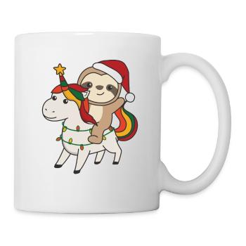 Christmas Sloth Merry Christmas Unicorn - Mug - white - Right
