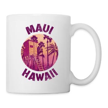 Retro Art of Maui Hawaii Surfing for 70s - Mug - white - Right