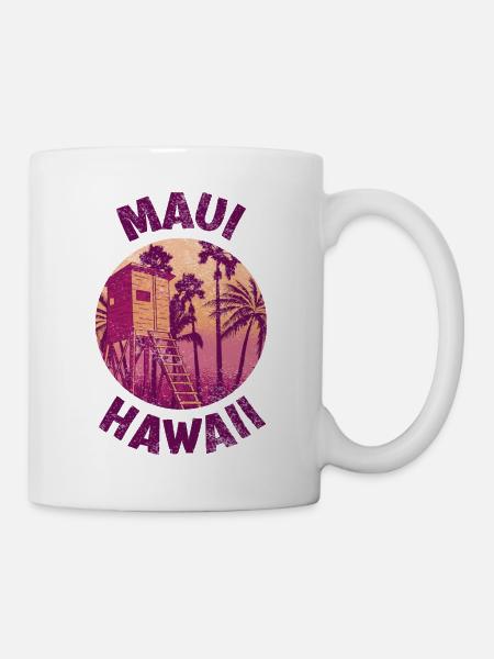 Retro-kunst Von Maui Hawaii Surfen Für 70er Jahre - Tasse - Weiß