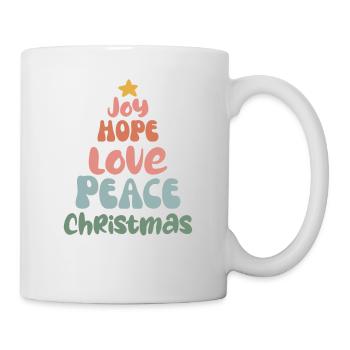 Merry Christmas groovy retro Love Peace Christmas - Mug - white - Right