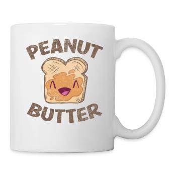 Beurre de cacahuète Kawaii avec gelée douce pour le visage et PB - Mug blanc - blanc - Droite