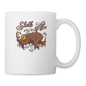Faultier Life Chill Bro Dies Ist Der Weg - Tasse - Weiß - Rechts