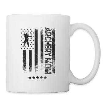 USA Flagge - Bogenschießen Mutter - Tasse - Weiß - Rechts