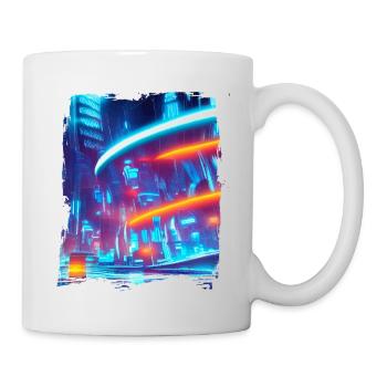 Cool Japanese World Japan Neon City - Tasse - Weiß - Rechts
