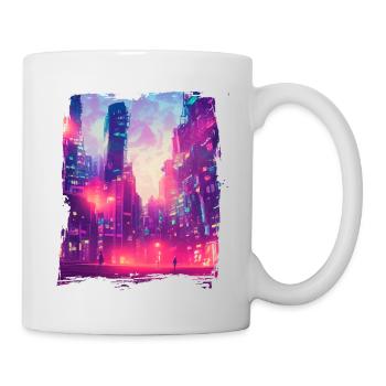 Cool Japanese World Japan Neon City - Tasse - Weiß - Rechts