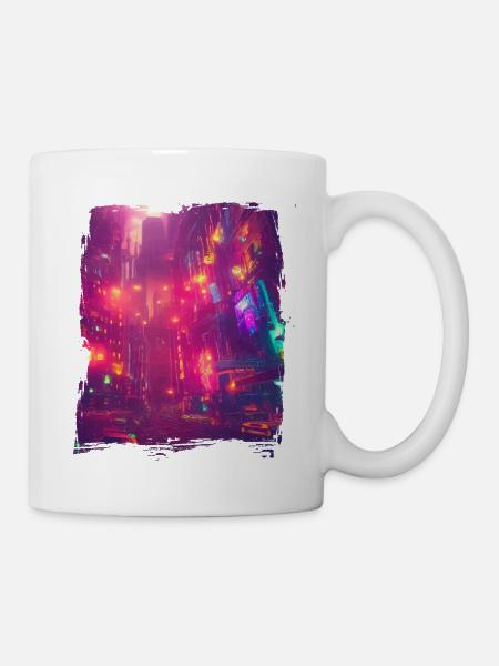 Cool Japanese World Japan Neon City - Tasse - Weiß