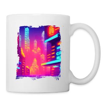 Cool Japanese World Japan Neon City - Tasse - Weiß - Rechts