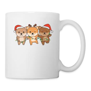 Shiba Inu Weihnachten Weihnachtstiere süße Hunde - Tasse - Weiß - Rechts
