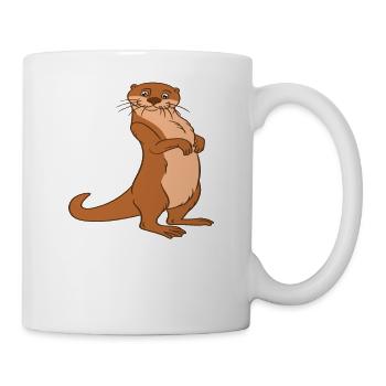 Petits jeux de mots sur les loutres et blagues sur les loutres - Mug blanc - blanc - Droite