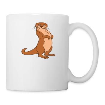 Petits jeux de mots sur les loutres et blagues sur les loutres - Mug blanc - blanc - Droite
