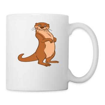 Petits jeux de mots sur les loutres et blagues sur les loutres - Mug blanc - blanc - Droite