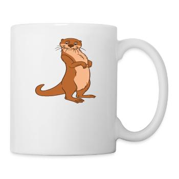 Petits jeux de mots sur les loutres et blagues sur les loutres - Mug blanc - blanc - Droite