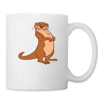 Petits jeux de mots sur les loutres et blagues sur les loutres - Mug blanc - blanc - Droite