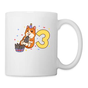With hamster - children's birthday 3 years - Mug - white - Right