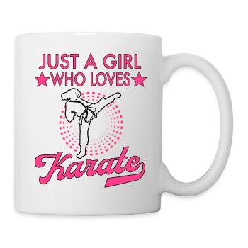 Karate Taekwondo Mädchen Frauen Karate Kick - Tasse - Weiß - Rechts