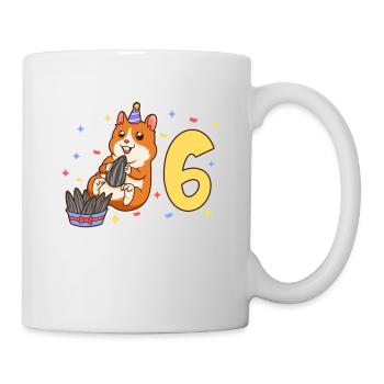 Mit Hamster - Kinder Geburtstag 6 Jahre - Tasse - Weiß - Rechts