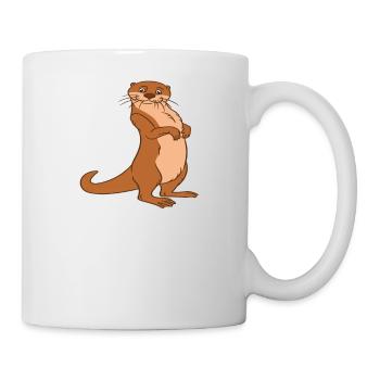 Petits jeux de mots sur les loutres et blagues sur les loutres - Mug blanc - blanc - Droite