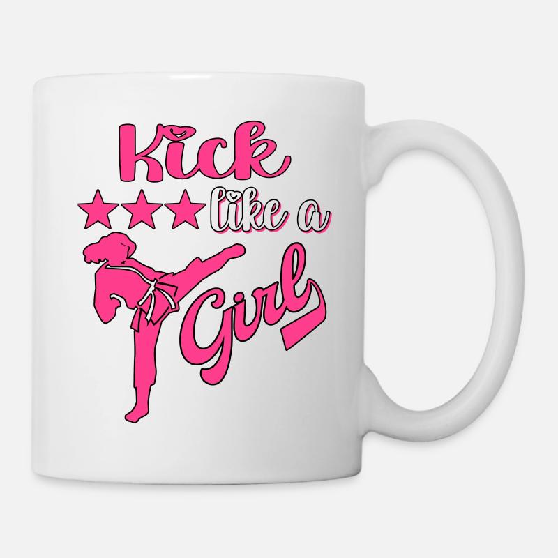 Karaté Taekwondo Filles Femmes Karaté Kick - Mug blanc - blanc