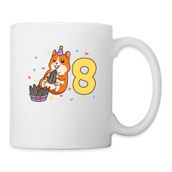 Avec hamster - anniversaire des enfants 8 ans - Mug blanc - blanc - Droite