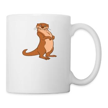 Petits jeux de mots sur les loutres et blagues sur les loutres - Mug blanc - blanc - Droite
