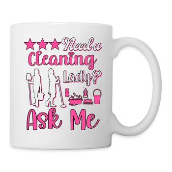 Femme de ménage Nettoyeuse - Mug blanc - blanc - Droite
