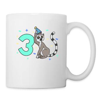 With Lemur - Children's birthday 3 years - Mug - white - Right