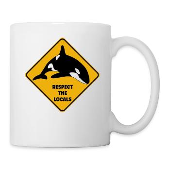 Warning sign diver - Respect the locals - Mug - white - Right