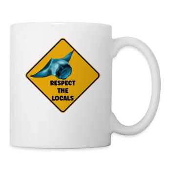 Warning sign diver - Respect the locals - Mug - white - Right