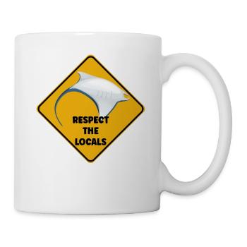 Warning sign diver - Respect the locals - Mug - white - Right