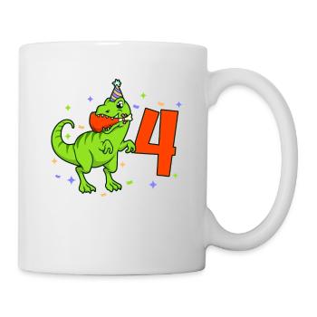 Mit TREX - Jungs Geburtstag 4 Jahre - Tasse - Weiß - Rechts