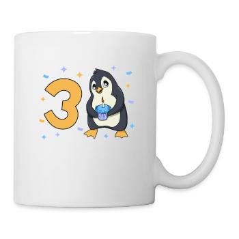With penguin - children's birthday 3 years - Mug - white - Right