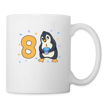 Avec Penguin - Anniversaire des enfants 8 ans - Mug blanc - blanc - Droite