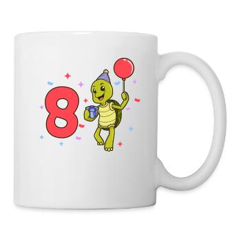 Avec tortue - anniversaire des enfants 8 ans - Mug blanc - blanc - Droite