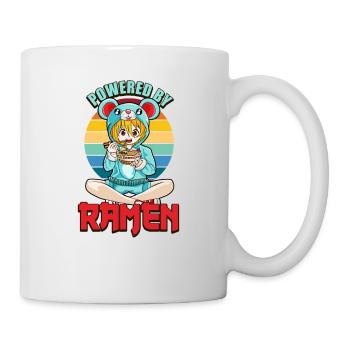 Lustiger Japan Kawaii Stil Powered by Ramen - Tasse - Weiß - Rechts