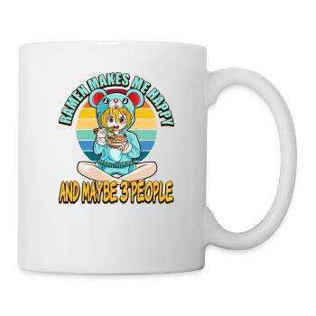 Cute Japan Kawaii Anime Funny Ramen Makes Me Happy - Mug - white - Right