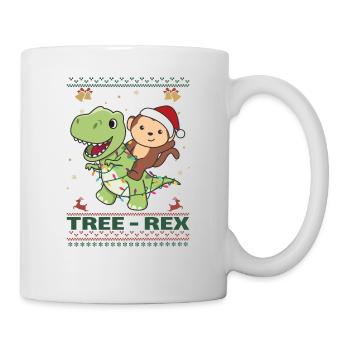 Joyeux Noël moche singes de Noël Arbre Rex - Mug blanc - blanc - Droite